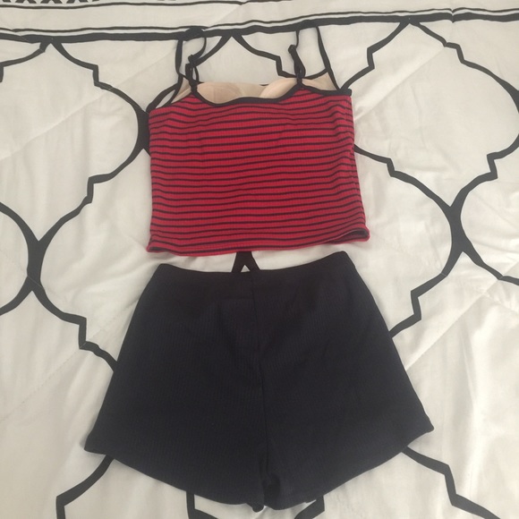 "Vintage" Swim Suit Red and Blue Striped - Picture 6 of 7